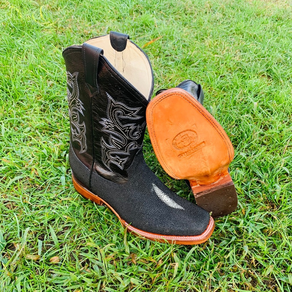 Men’s Western Genuine Leather Print stingray Cowboy Rodeo Boots Bota Mantarraya